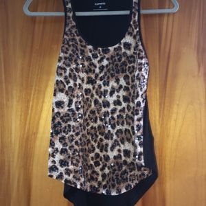 Express Leopard Sequin Tank